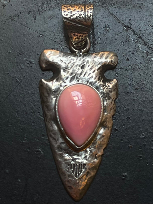 Pink Conch Arrowhead Pendant | Sterling Silver G447