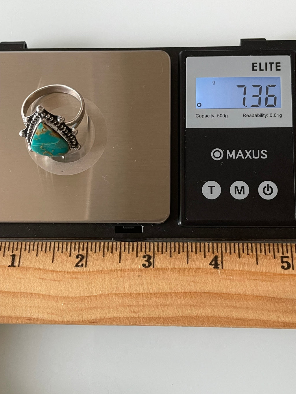 Turquoise Tear Drop Ring Size 10.5 | 925 Sterling Silver G274