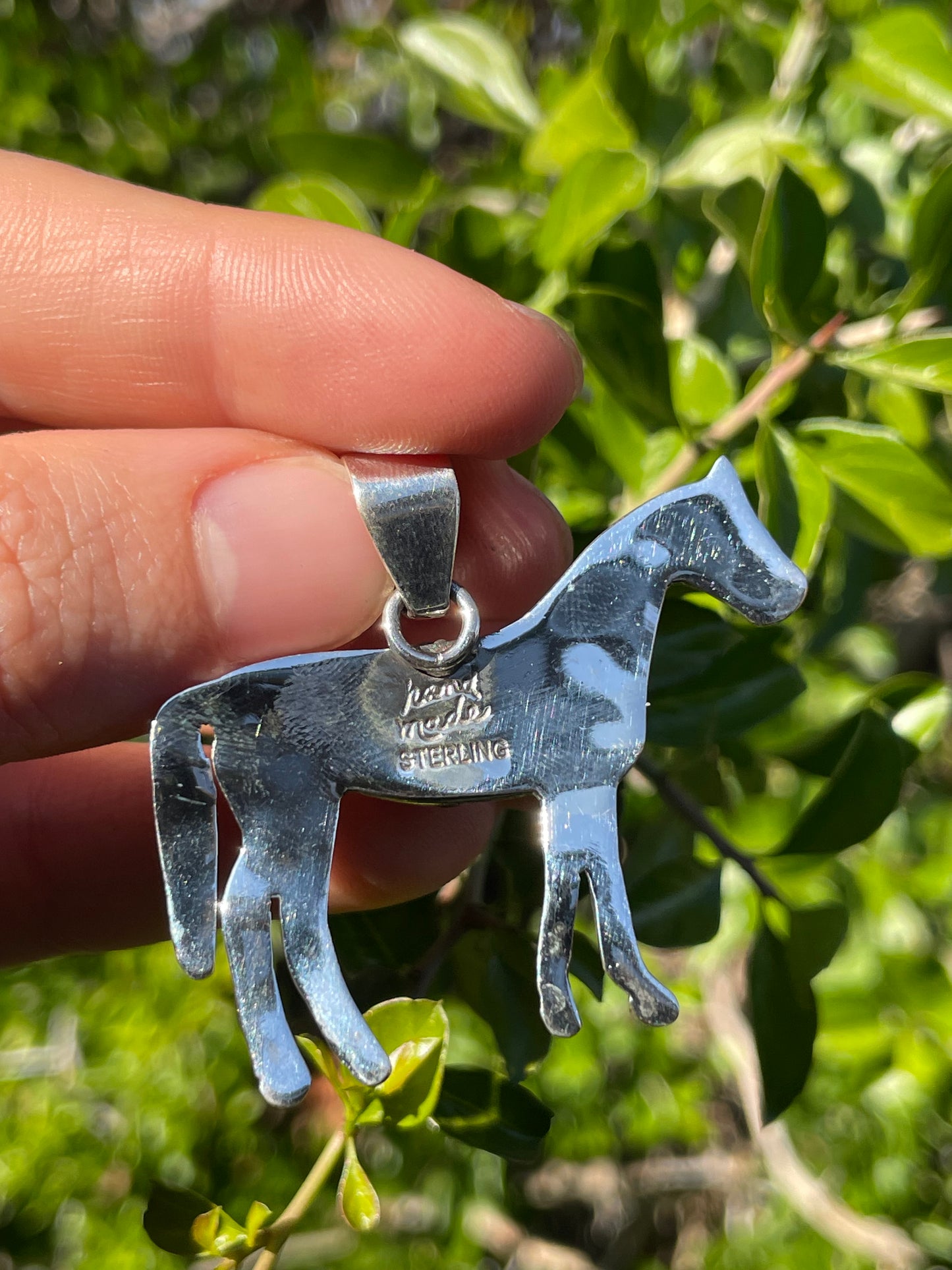 Pink Conch Horse Pendant | Sterling Silver 925 B721