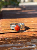 Coral Ring | 925 Sterling Silver | Size 6.5 B923