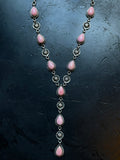 Pink Conch Tear Drop Necklace | 925 Sterling Silver E368
