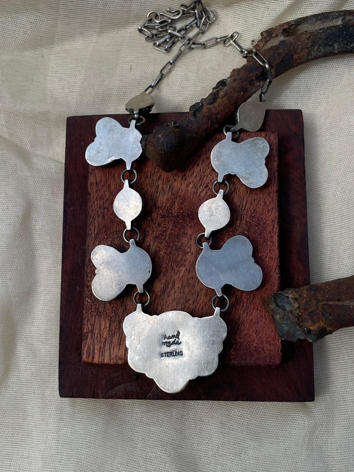 Kingman Turquoise Cluster Necklace | 925 Sterling Silver D318