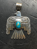 Turquoise Thunderbird Pendant | 925 Sterling Silver E513