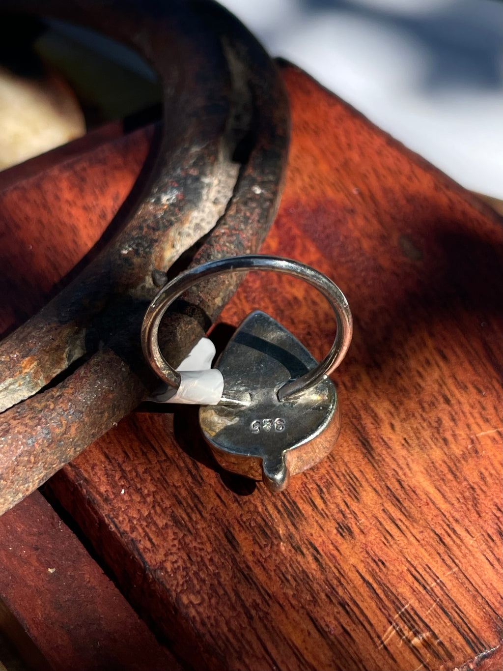 Turquoise Tear Drop Ring | 925 Sterling Silver | Size 6.5 D356