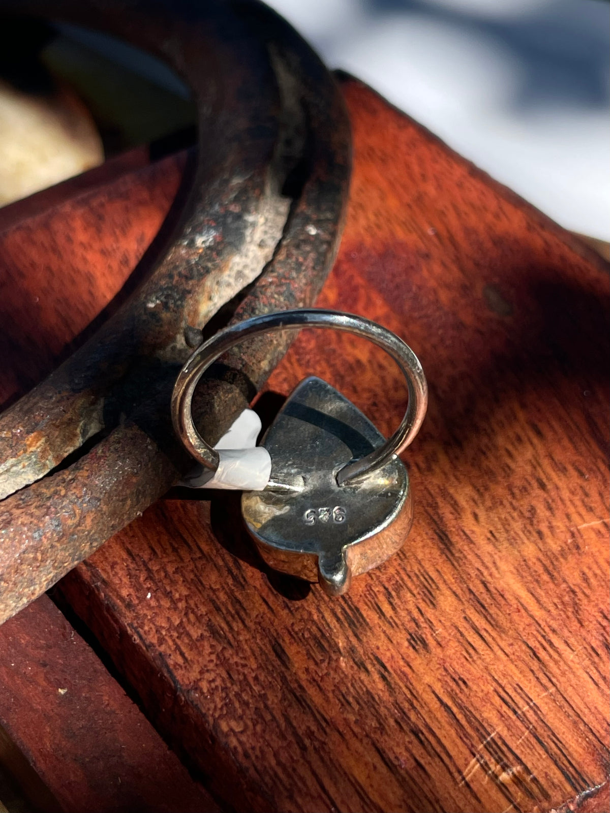 Turquoise Tear Drop Ring | 925 Sterling Silver | Size 6.5 D356