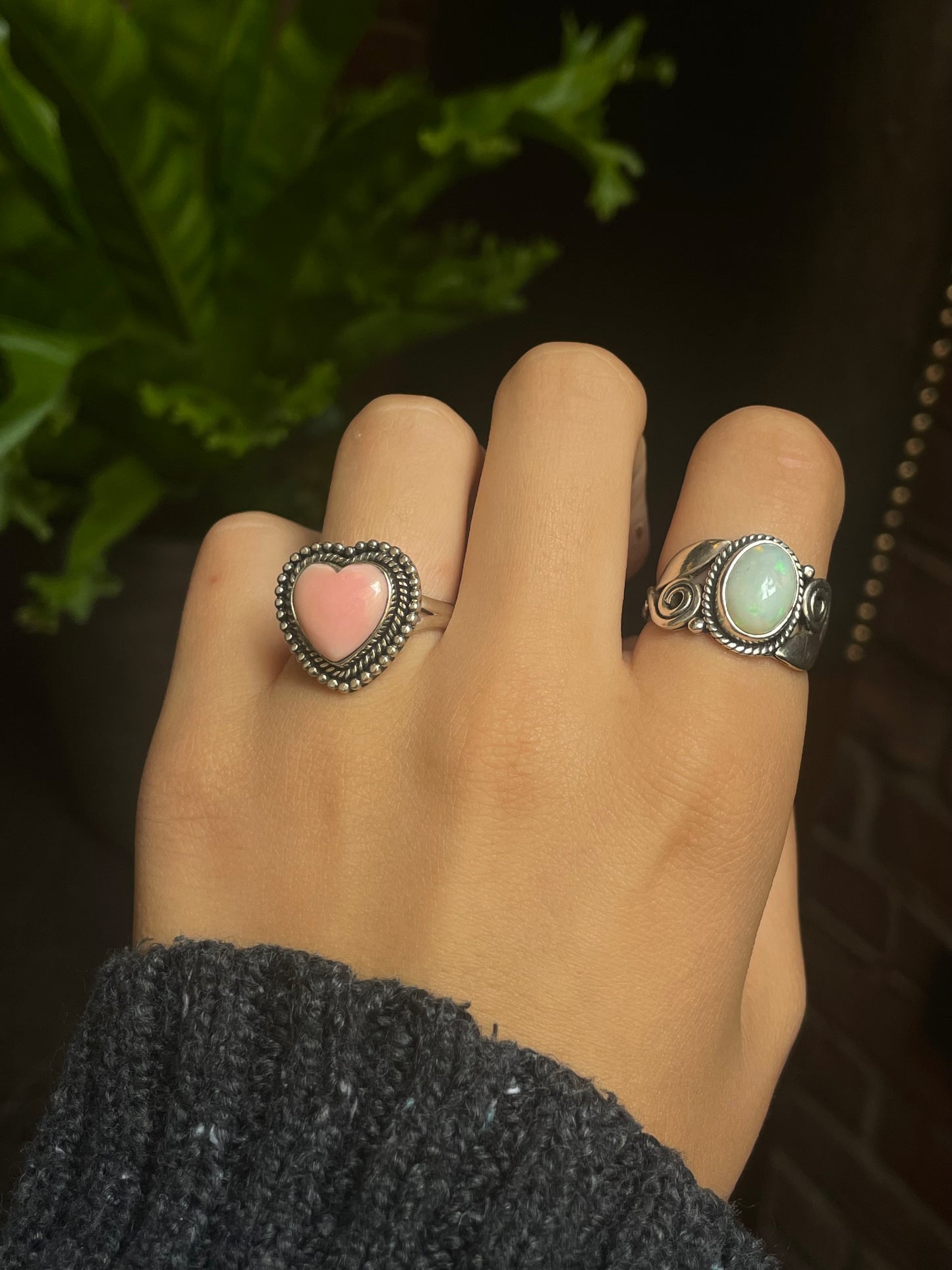 Pink Conch Heart Ring Size 9 | 925 Sterling Silver G130