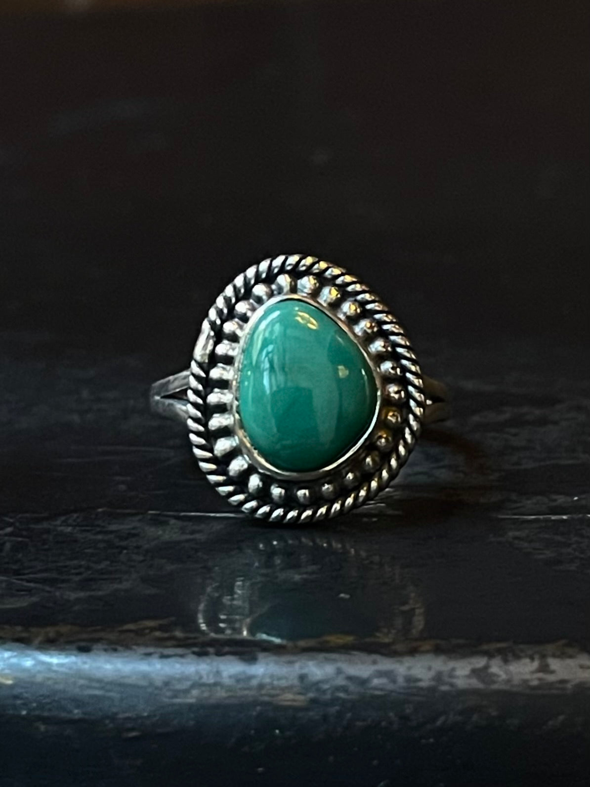 Turquoise Ring | 925 Sterling Silver Size 8 E433