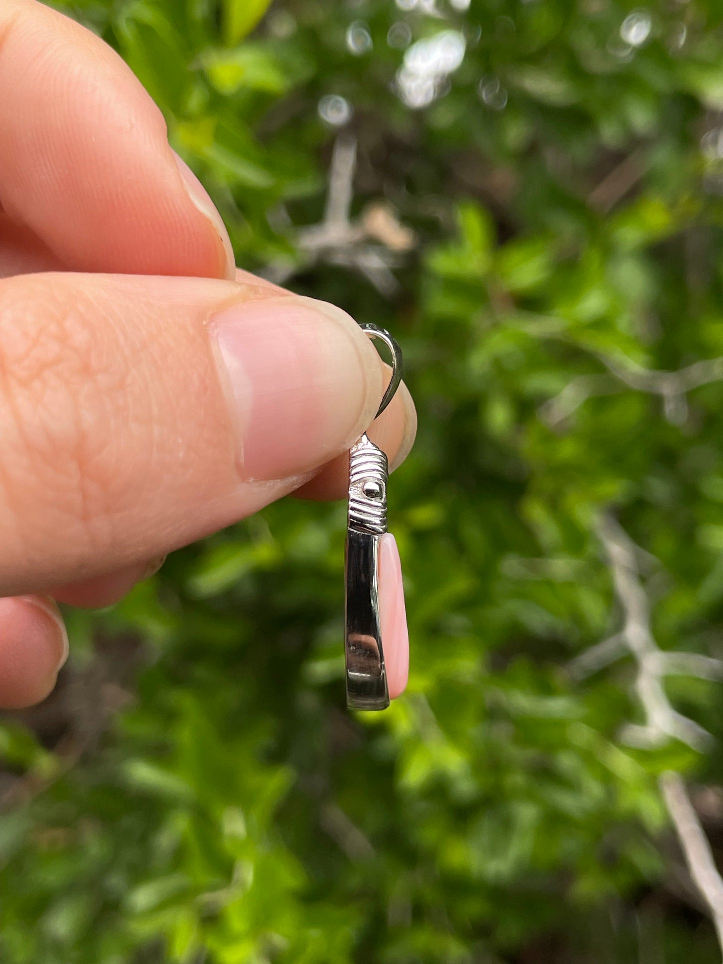 Pink Conch Fish Hook Pendant | 925 Sterling Silver B616