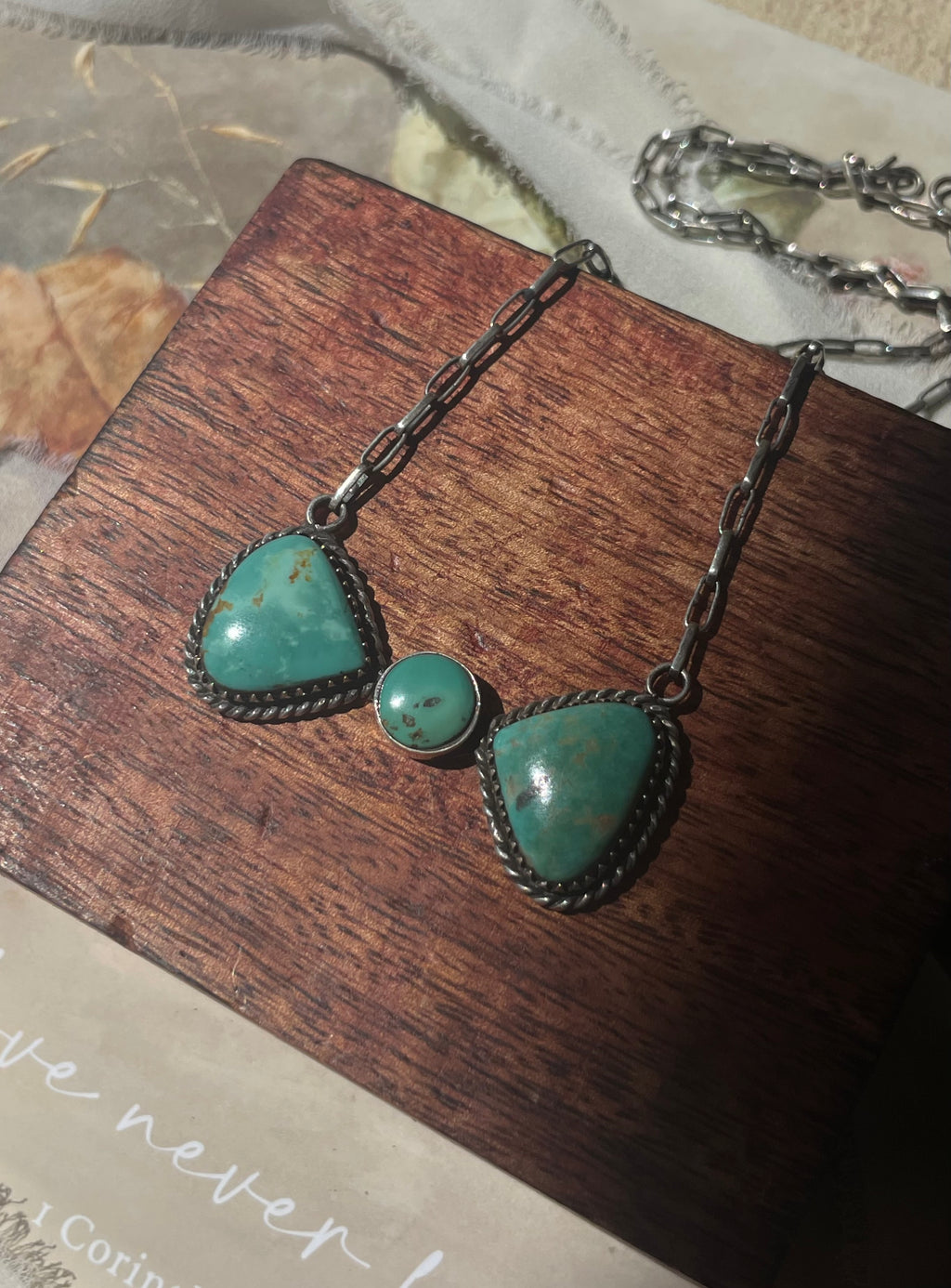 Turquoise Bow Necklace | 925 Sterling Silver D235