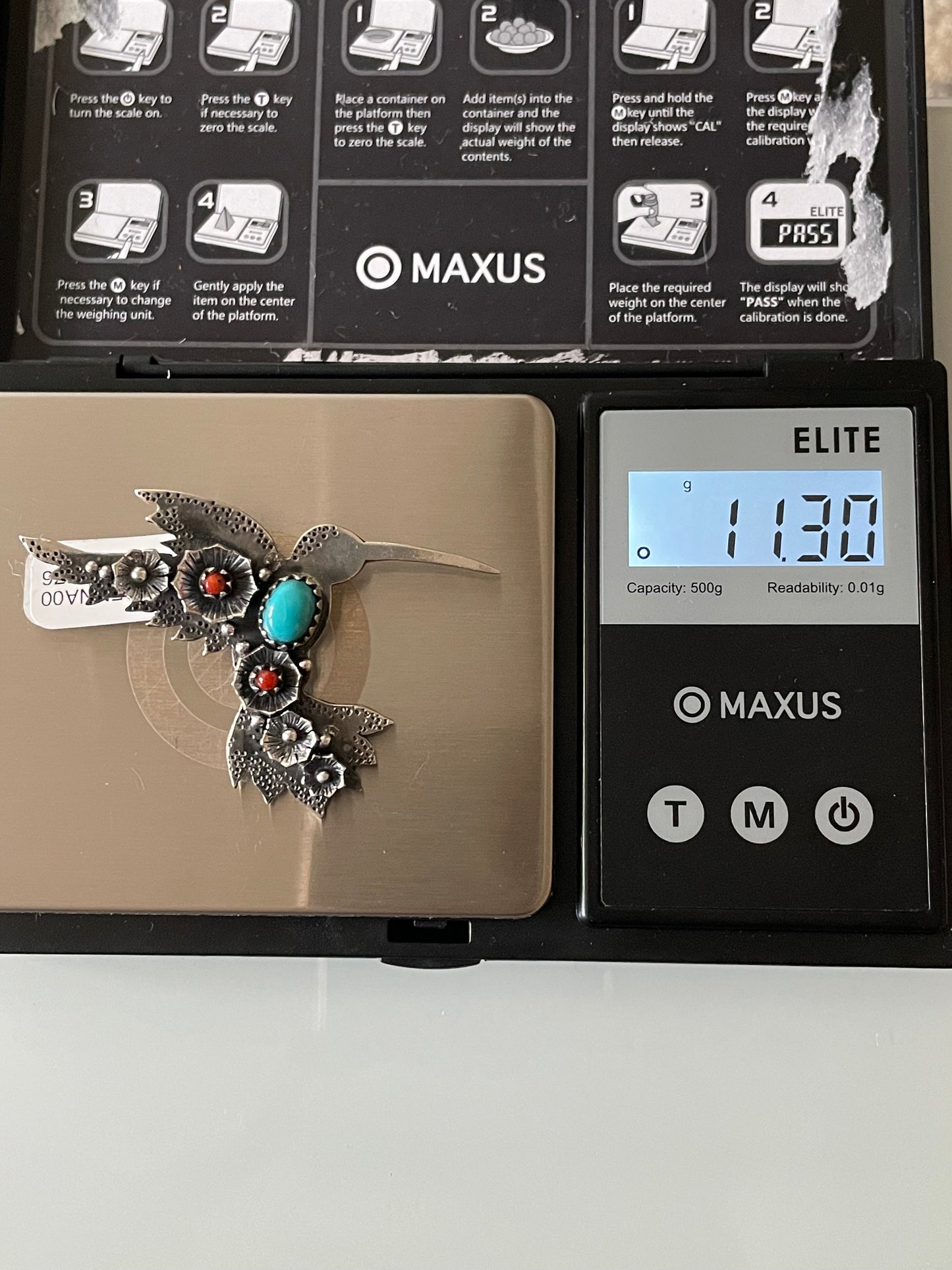 Hummingbird Pendant in Kingman Turquoise | Sterling Silver | A576