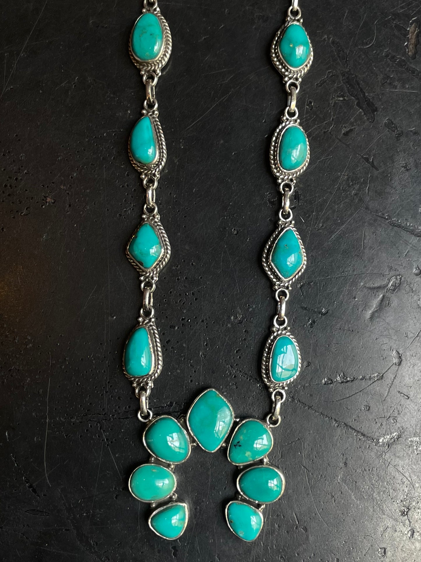 Kingman Turquoise Naja Necklace | 925 Sterling Silver E625