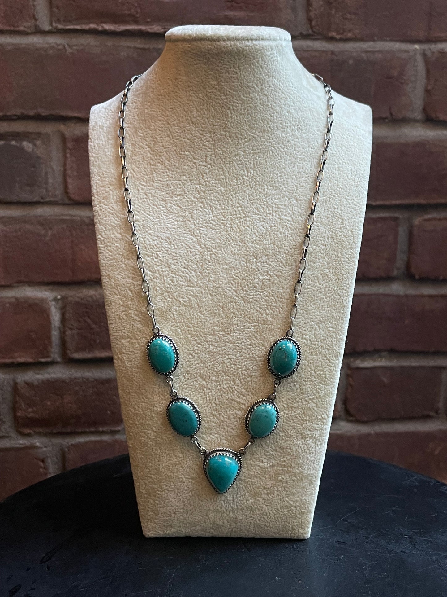 Kingman Lariat Turquoise Necklace | 925 Sterling Silver E330