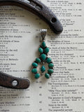 Turquoise Squash Blossom Pendant | 925 Sterling Silver G724