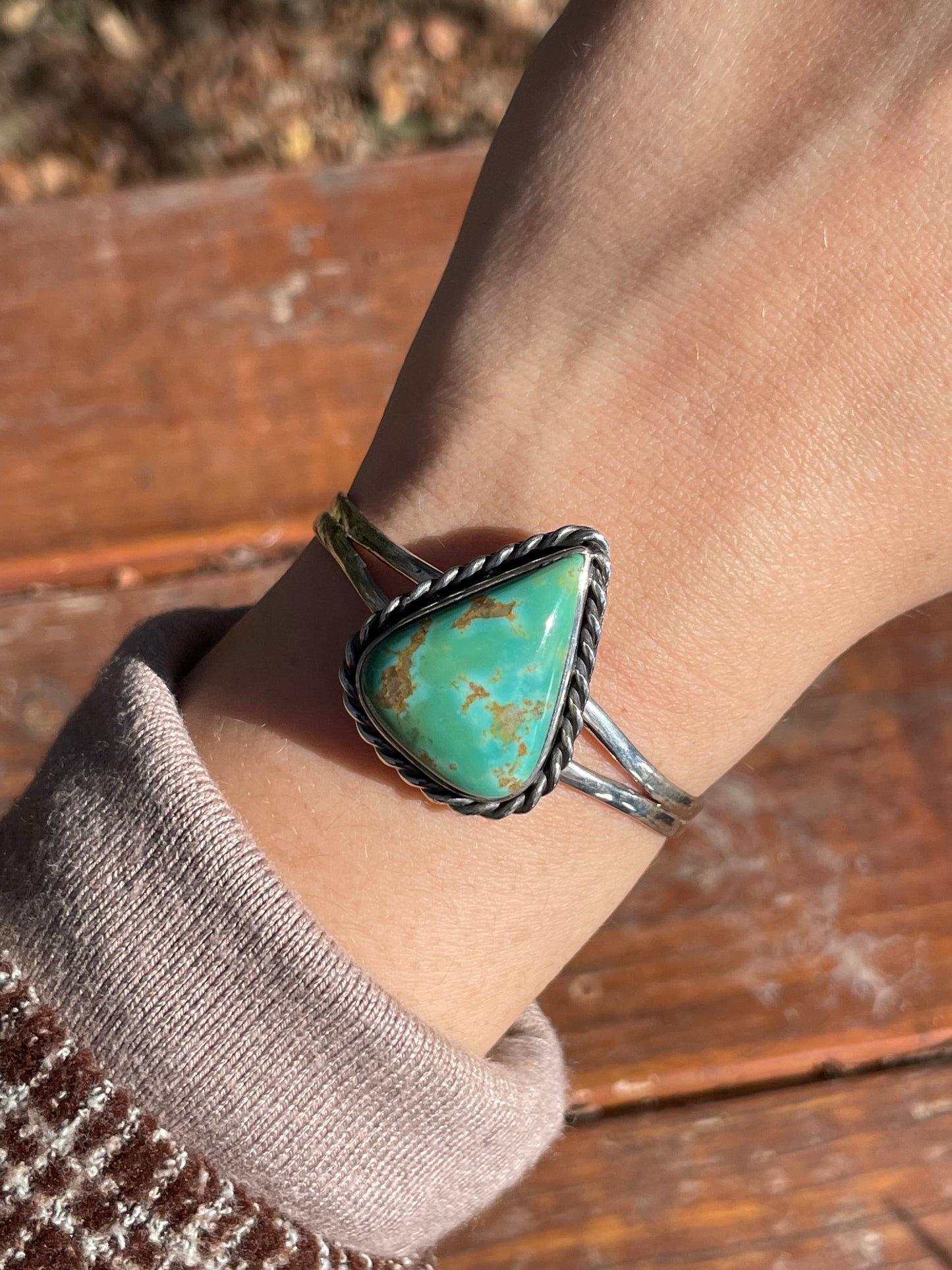 Kingman Turquoise Butterfly Cuff Bracelet | 925 Sterling Silver D118