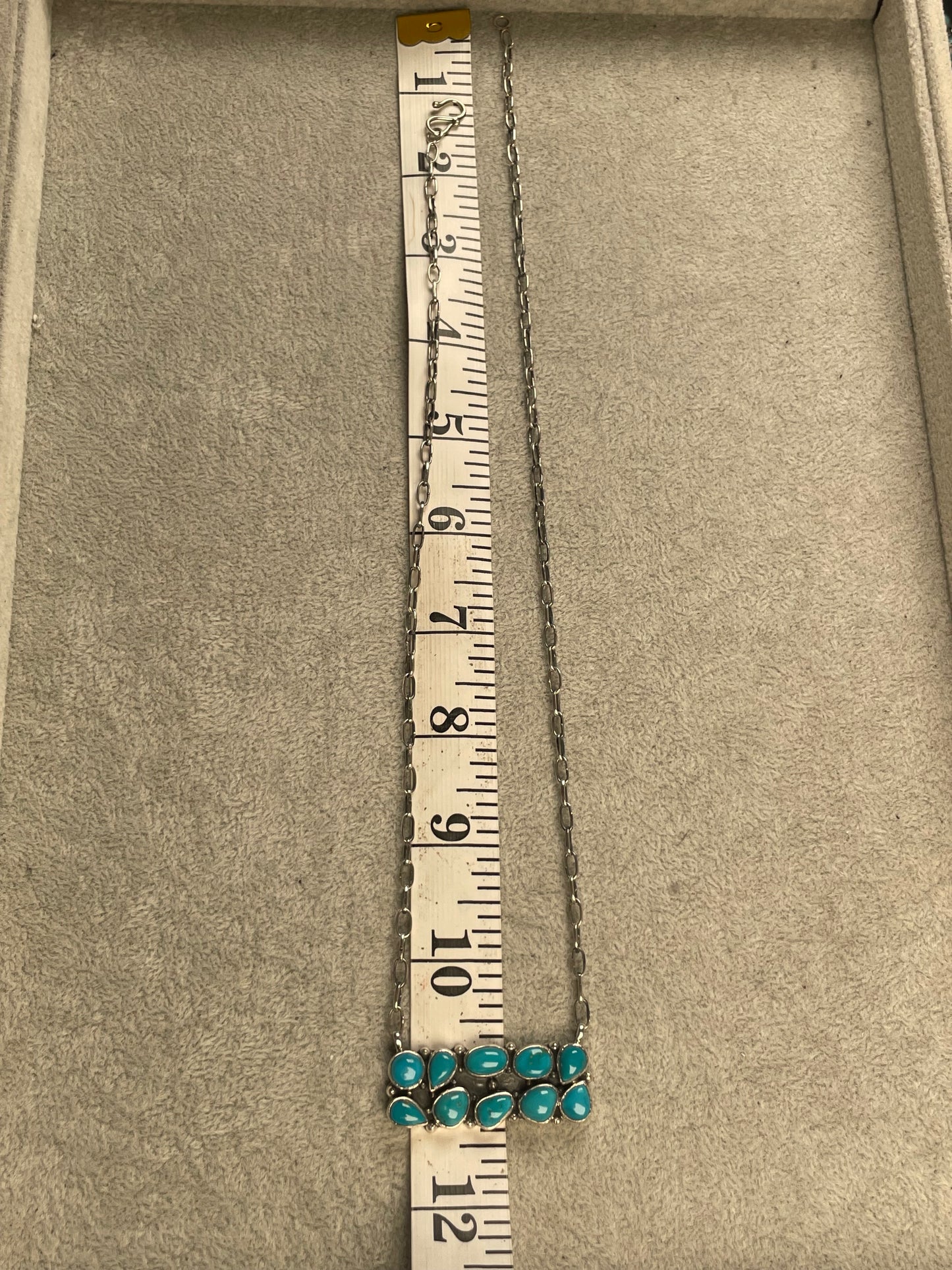 Turquoise Bar Necklace | 925 Sterling Silver D162