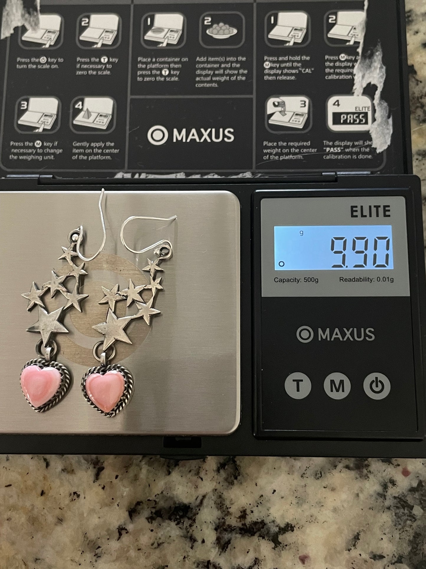 Pink Conch Heart Earrings | 925 Sterling Silver E413