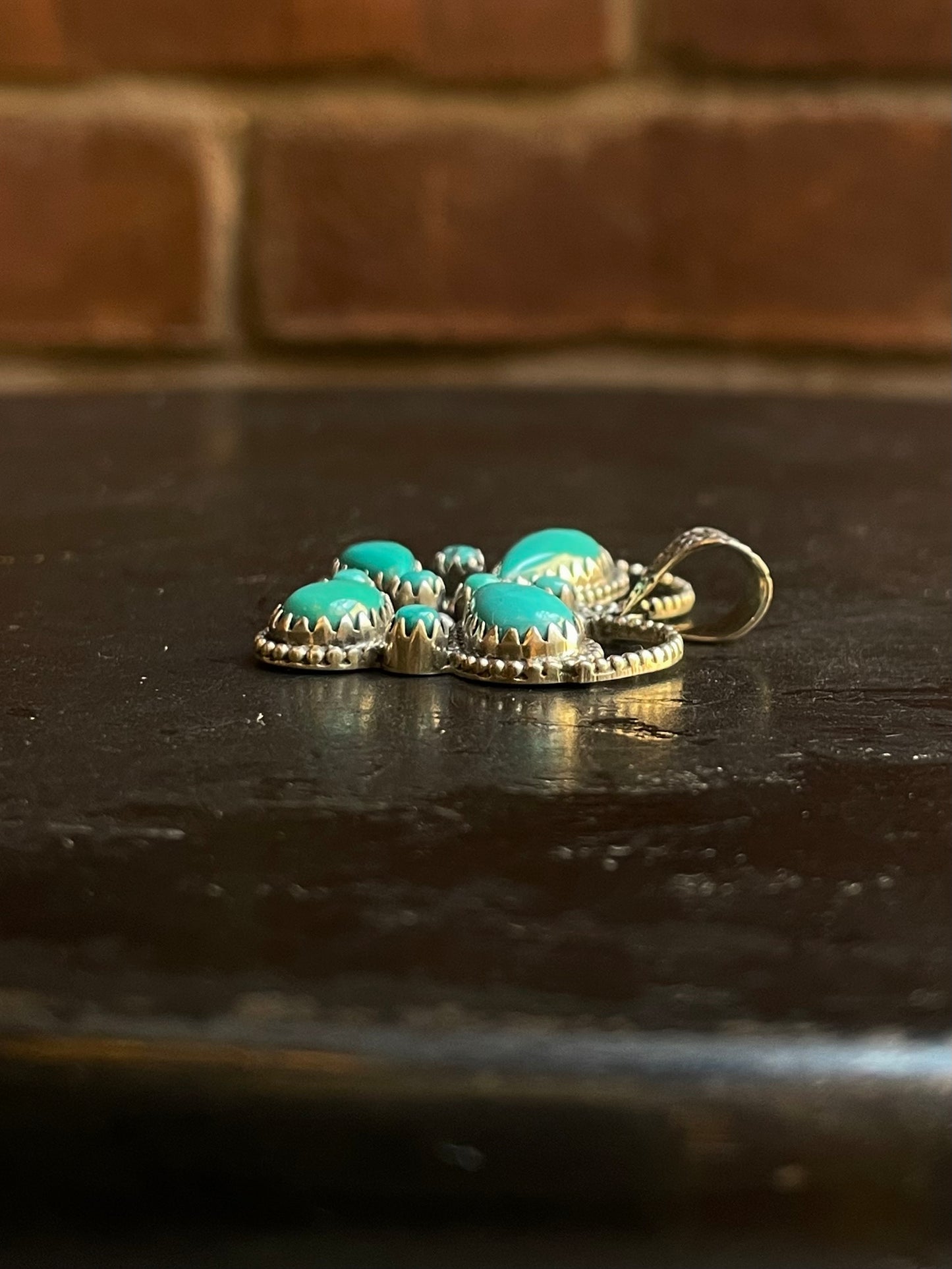 Kingman Turquoise Butterfly Pendant | Sterling Silver G460