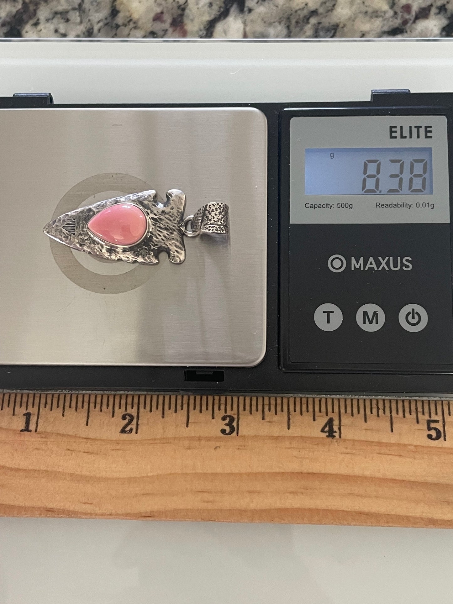 Pink Conch Arrowhead Pendant | Sterling Silver G447