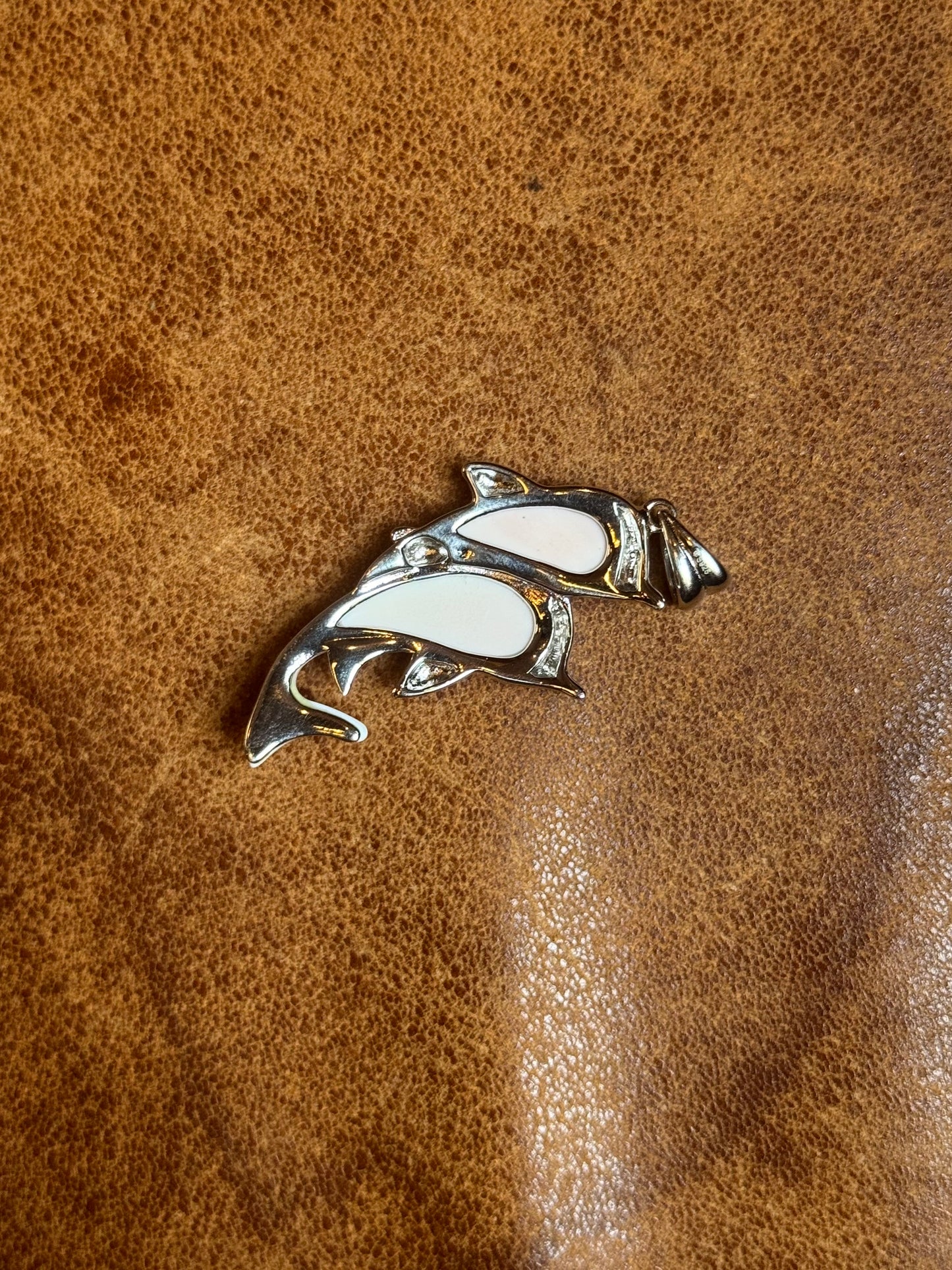 Dolphin Pink Conch Pendant | Sterling Silver | A742