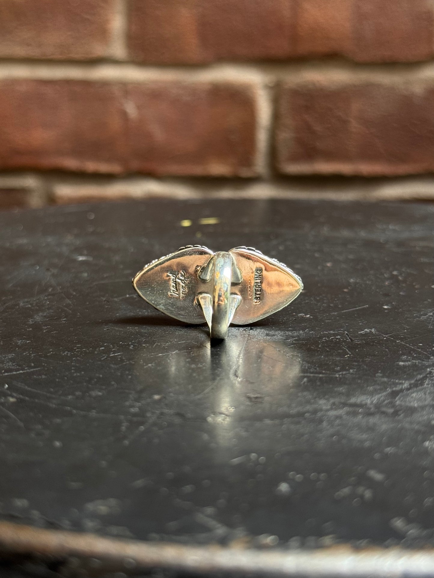 Spiny Oyster Double Stone Ring | 925 Sterling Silver | Size 6 C309