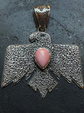 Pink Conch Thunderbird Pendant | Sterling Silver G449