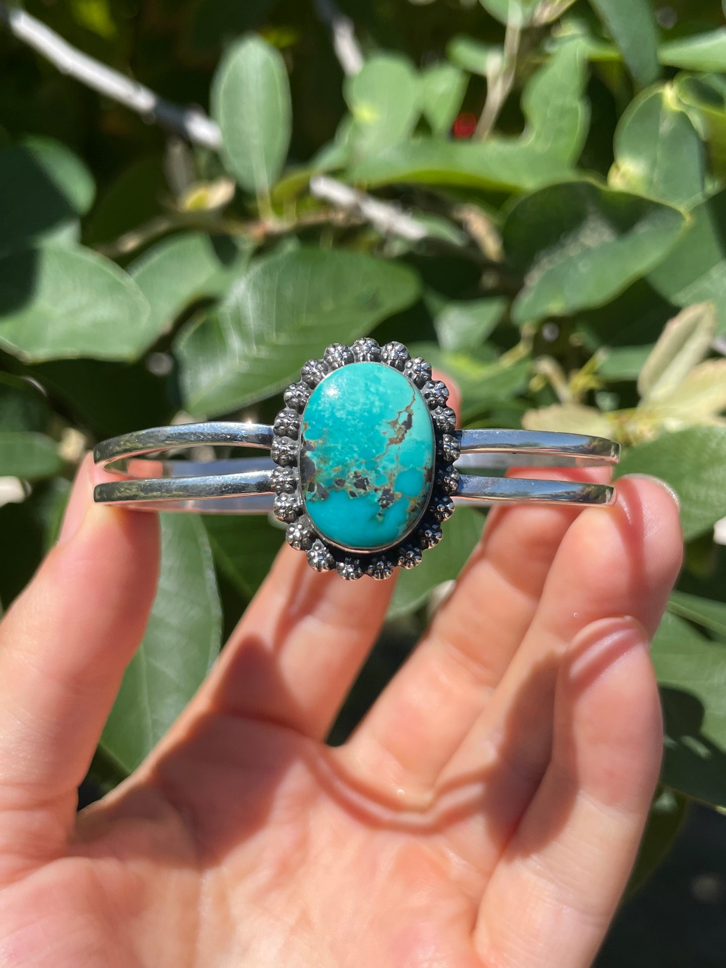 Kingman Turquoise Cuff Bracelet | Sterling Silver D141