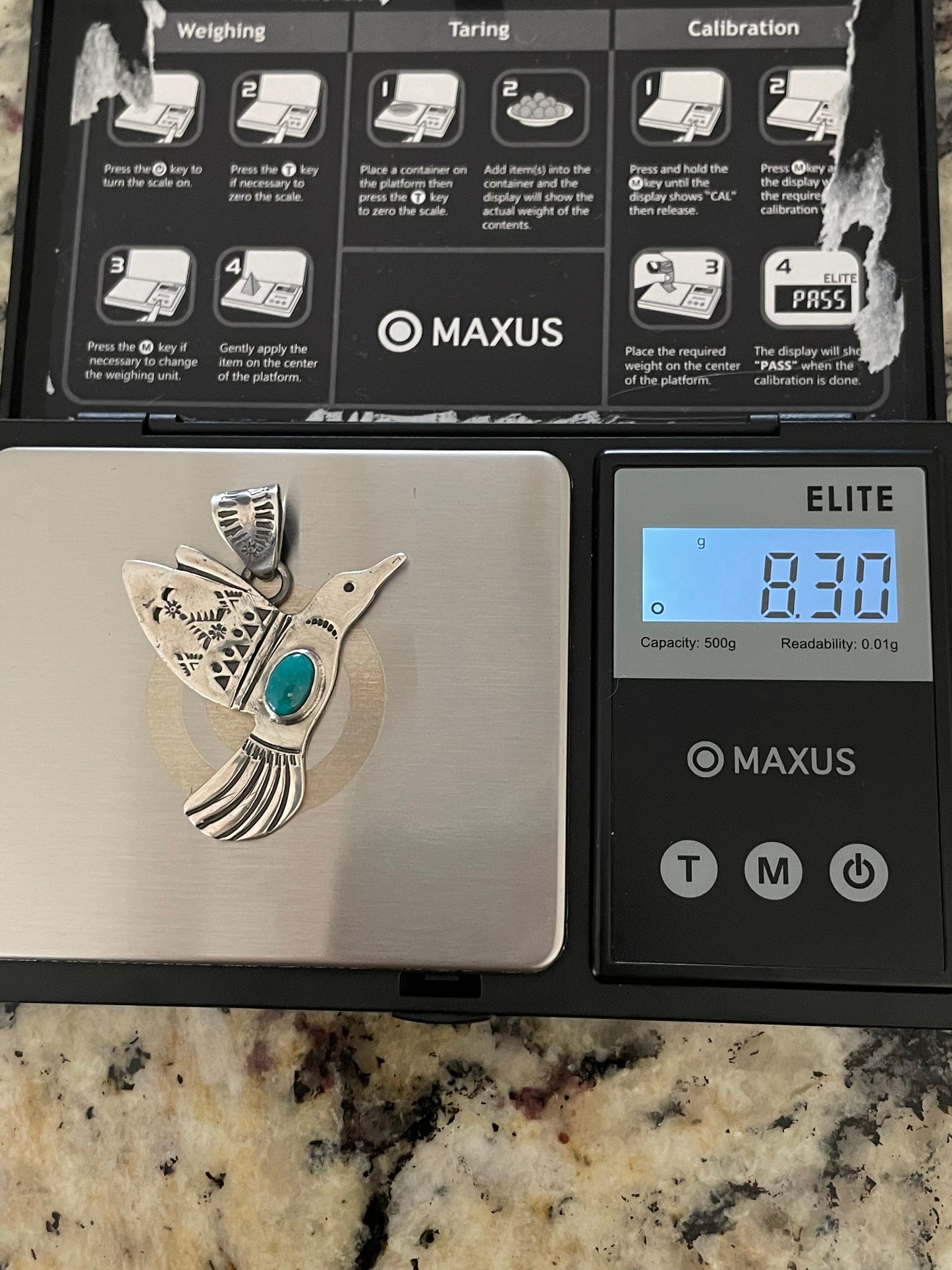 Turquoise Hummingbird Pendant | 925 Sterling Silver E265