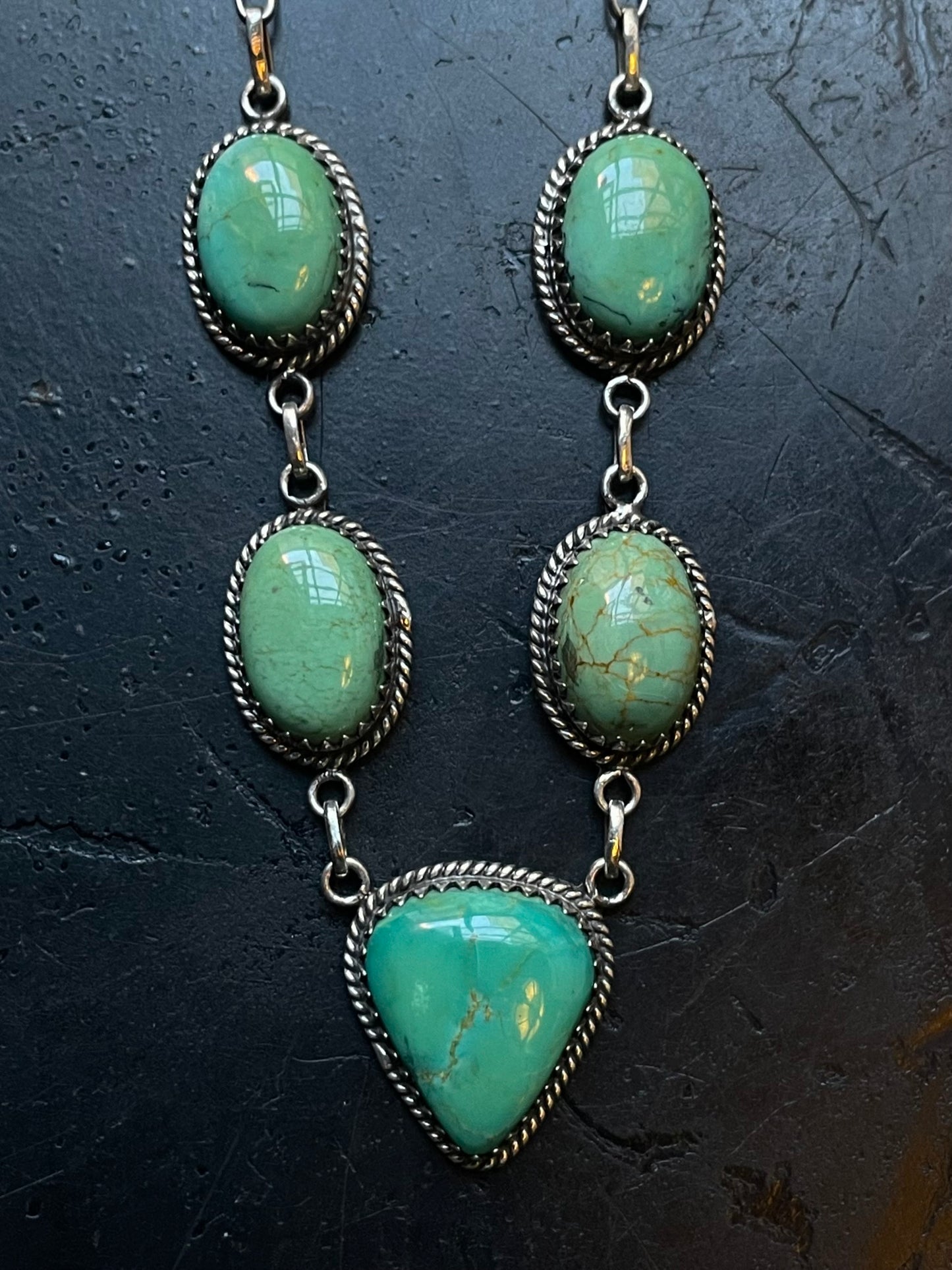 Turquoise Lariat Necklace | 925 Sterling Silver E637