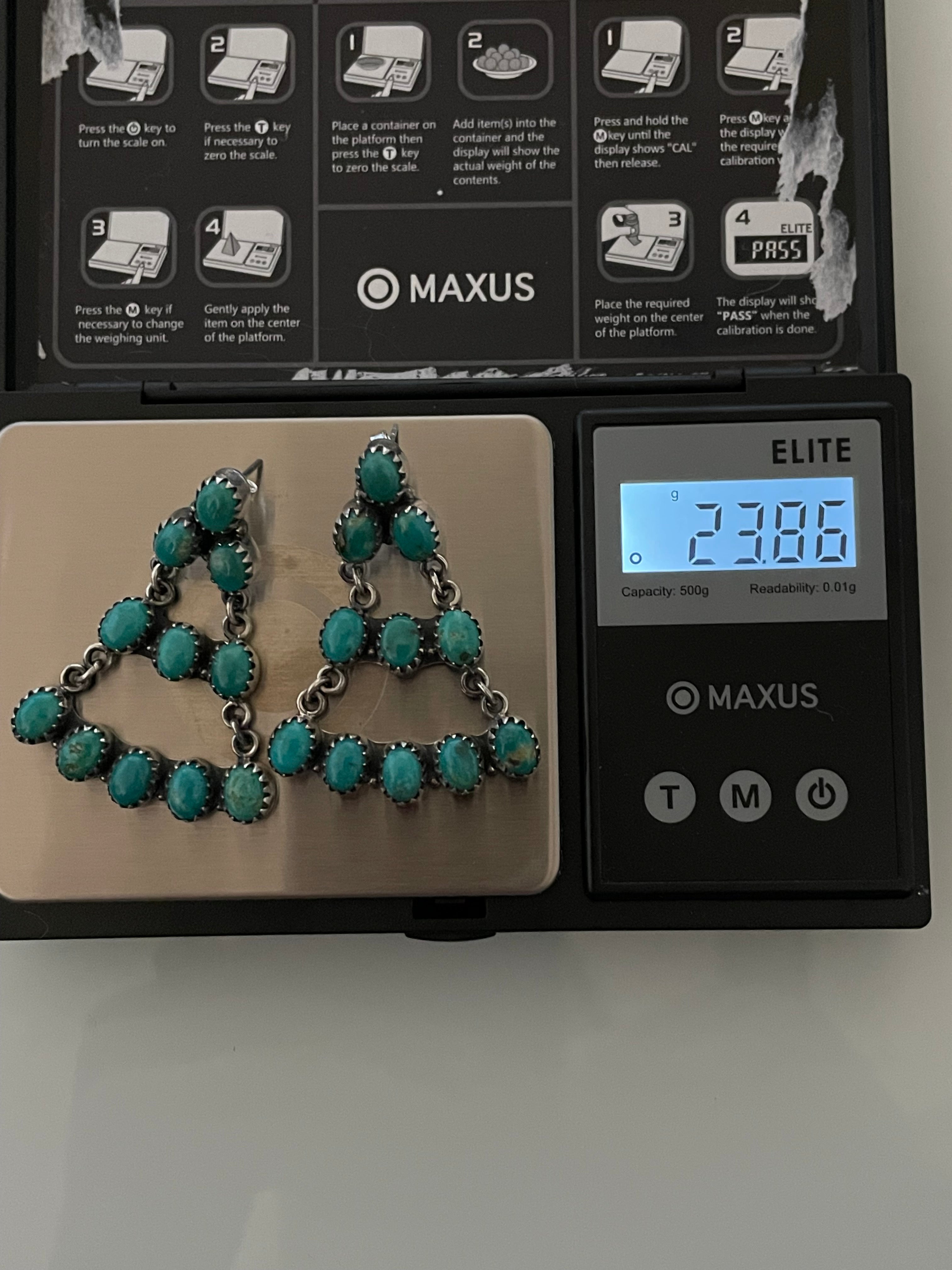 Kingman Turquoise Chandelier Earrings | 925 Sterling Silver E393