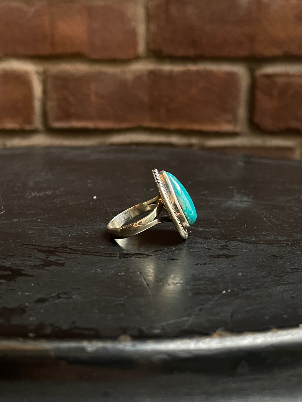 Kingman Turquoise Teardrop Ring Size 9 | 925 Sterling Silver Southwest E153