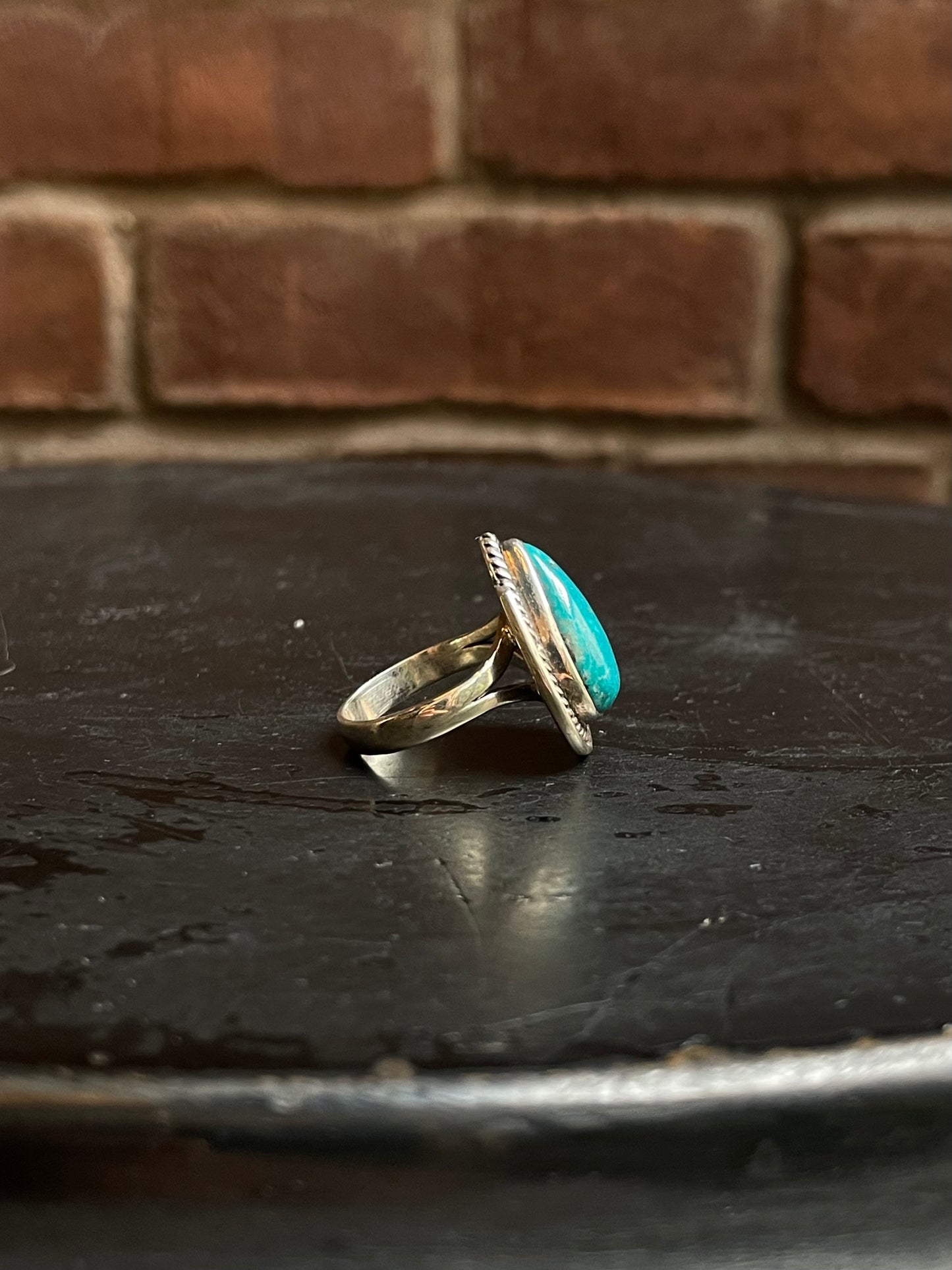 Kingman Turquoise Teardrop Ring Size 9 | 925 Sterling Silver Southwest E153