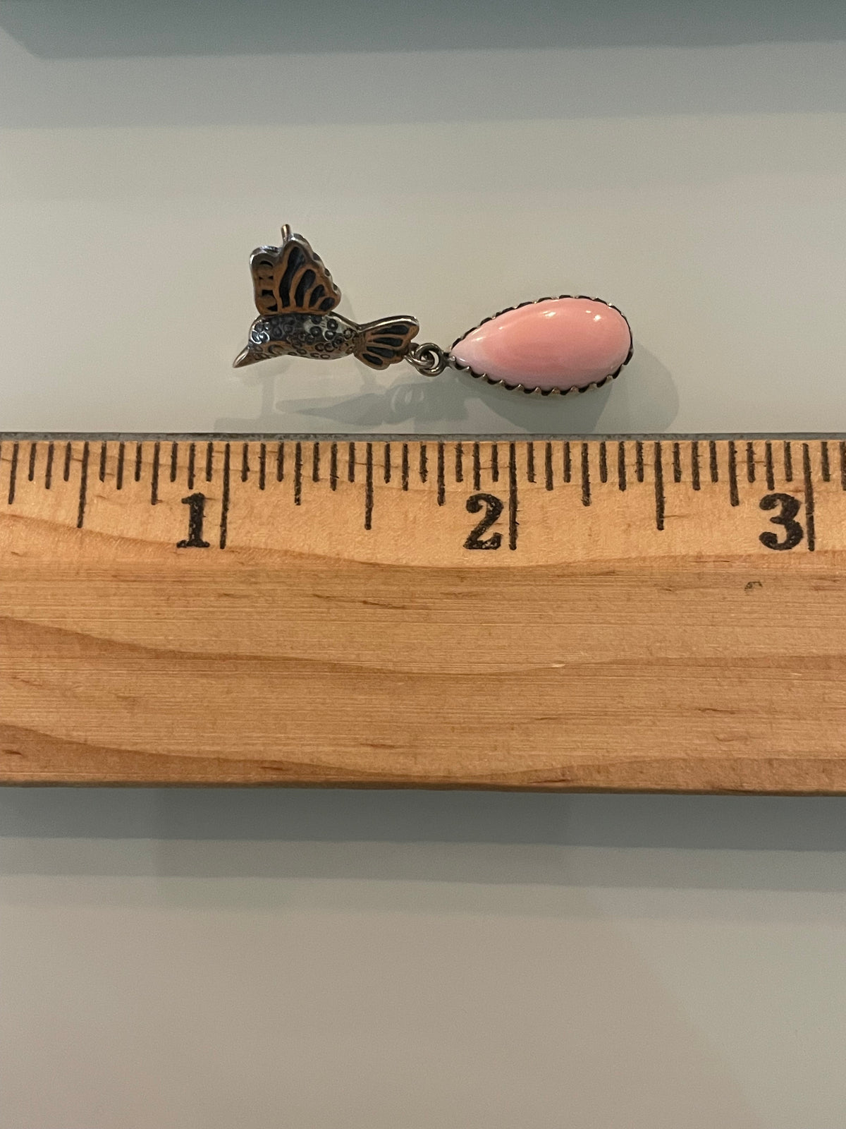 Pink Conch Hummingbird Stud Earrings | 925 Sterling Silver G703