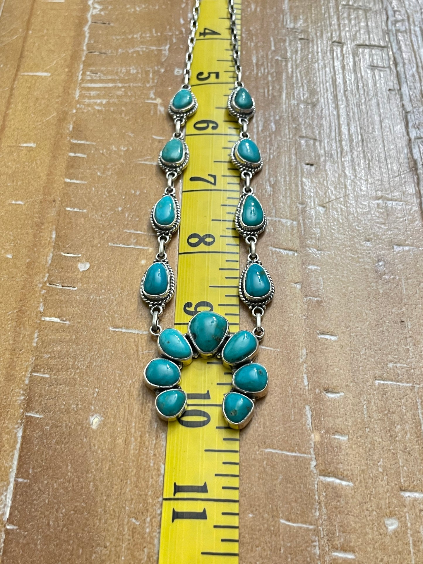 Kingman Turquoise Naja Necklace | Sterling Silver 925 B899