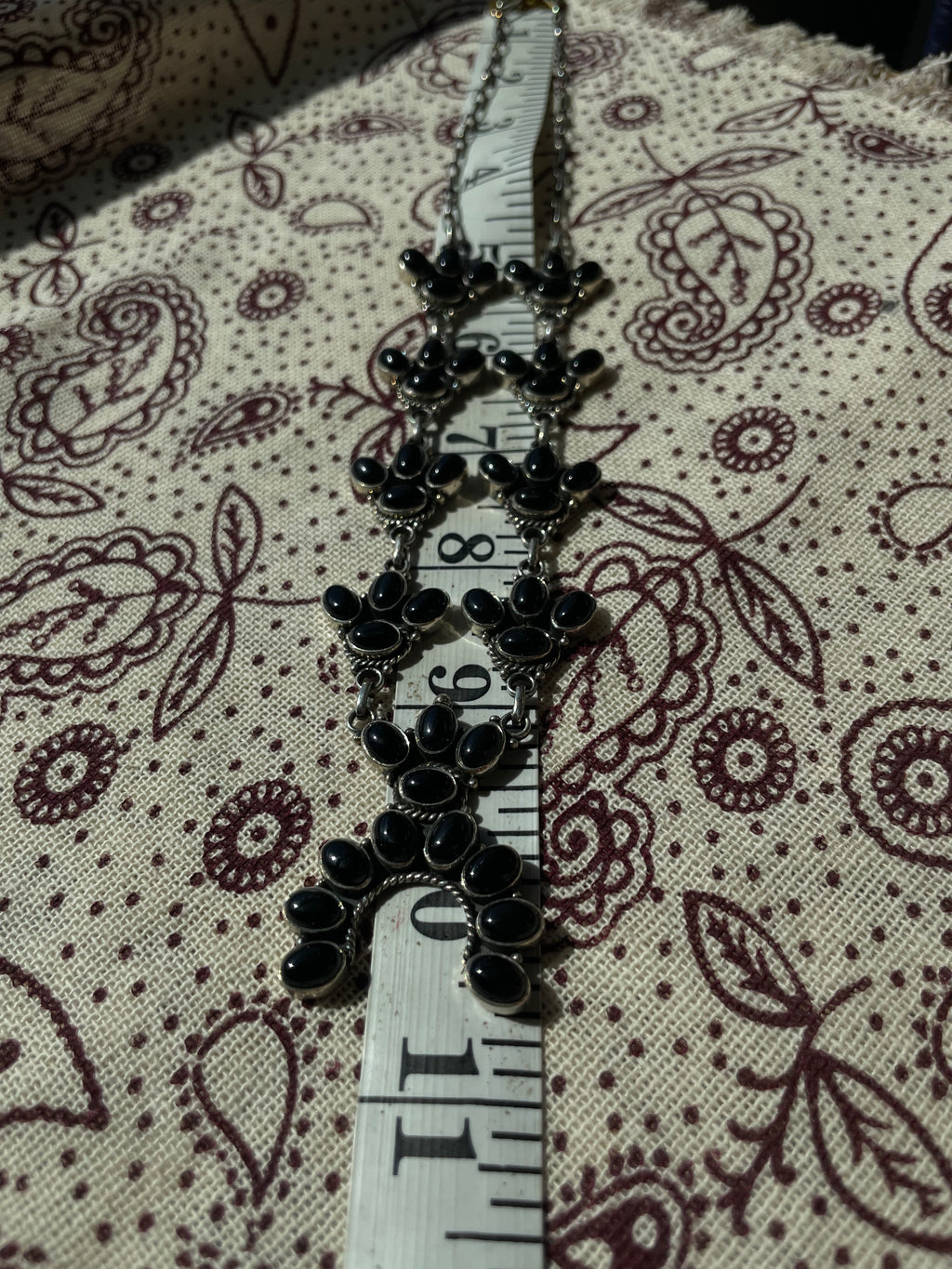 Black Onyx Naja Lariat Necklace | Sterling Silver G333
