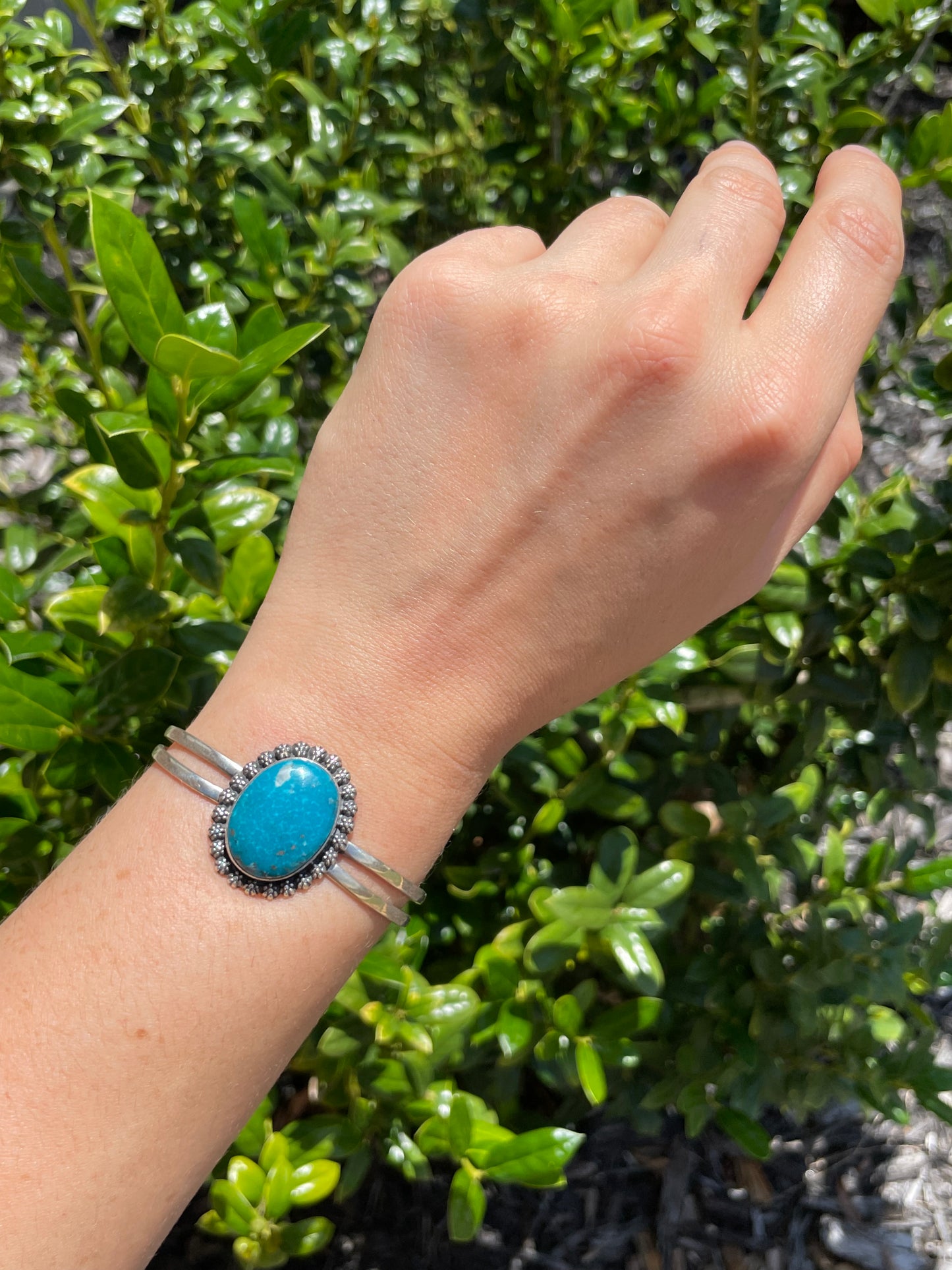 Kingman Turquoise Cuff Bracelet | 925 Sterling Silver D153