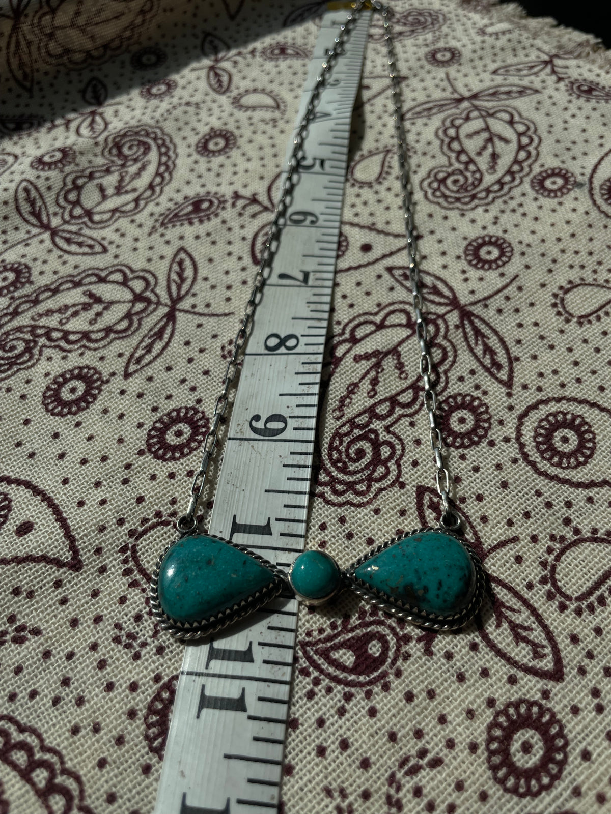 Kingman Turquoise Bar Necklace | Bow Style Center | 925 Silver E624