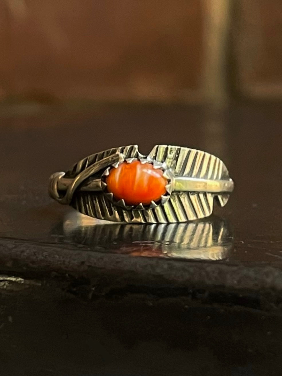 Spiny Oyster Feather Ring Size 9.5 | 925 Sterling Silver G544