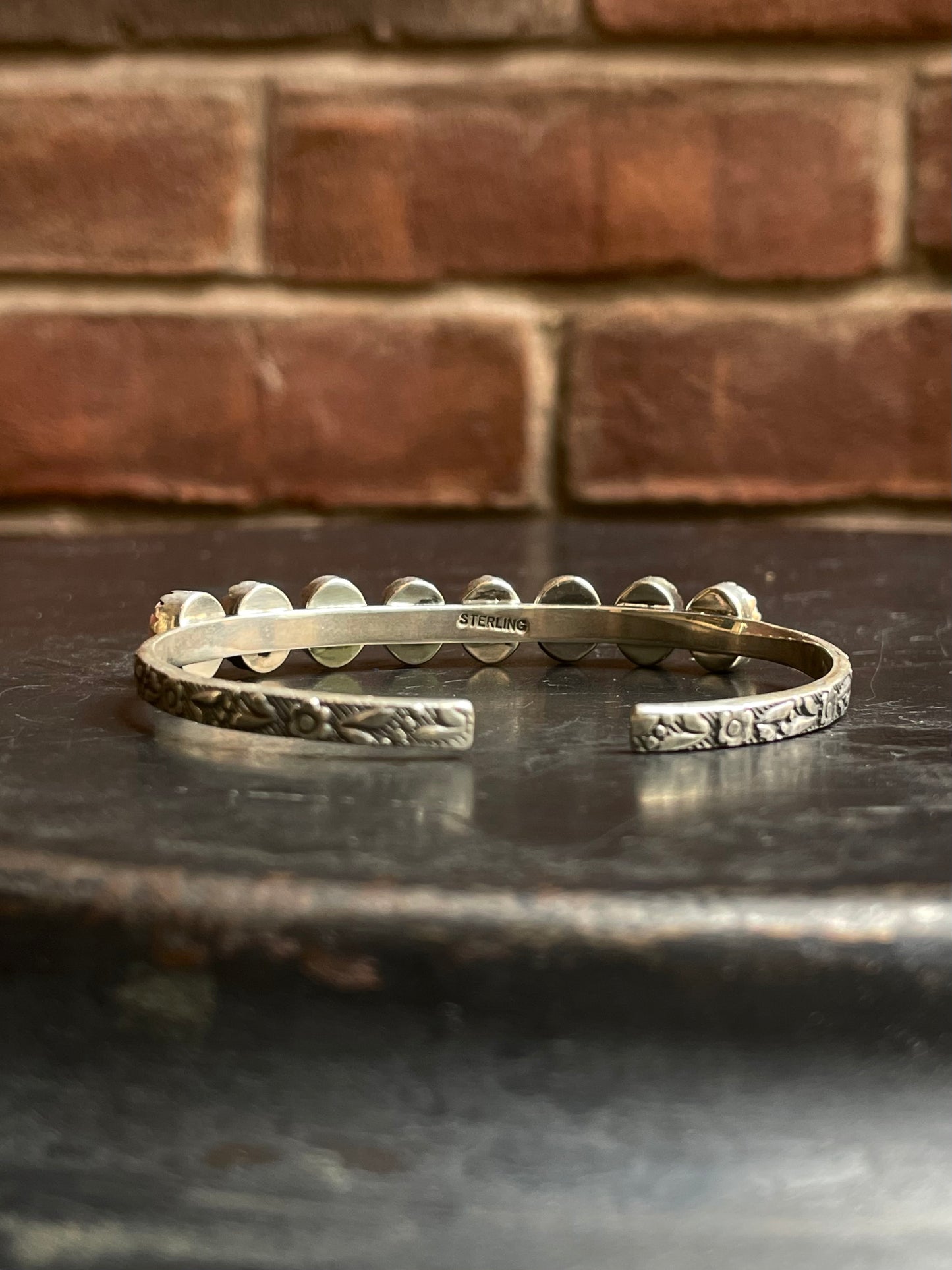 Pink Conch Multi Stone Cuff Bracelet | 925 Sterling Silver E964