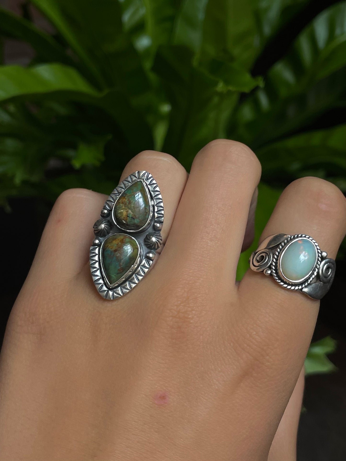 Kingman Turquoise Teardrop Ring | Sterling Silver | Size 6 G307