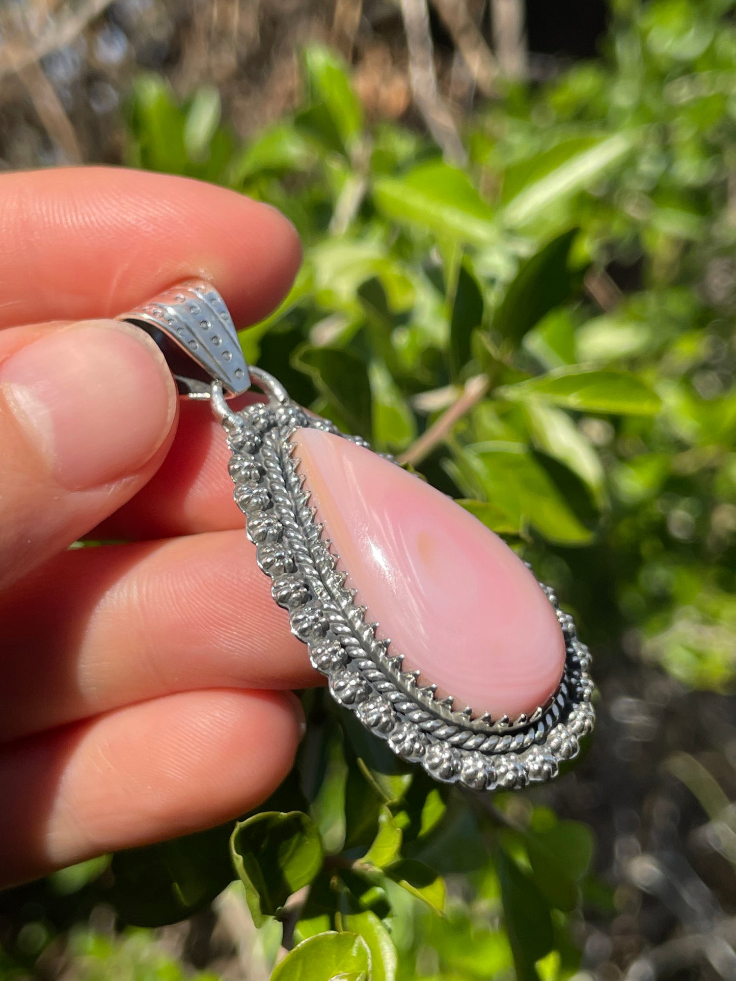 Pink Conch Teardrop Pendant | Sterling Silver 925 B681