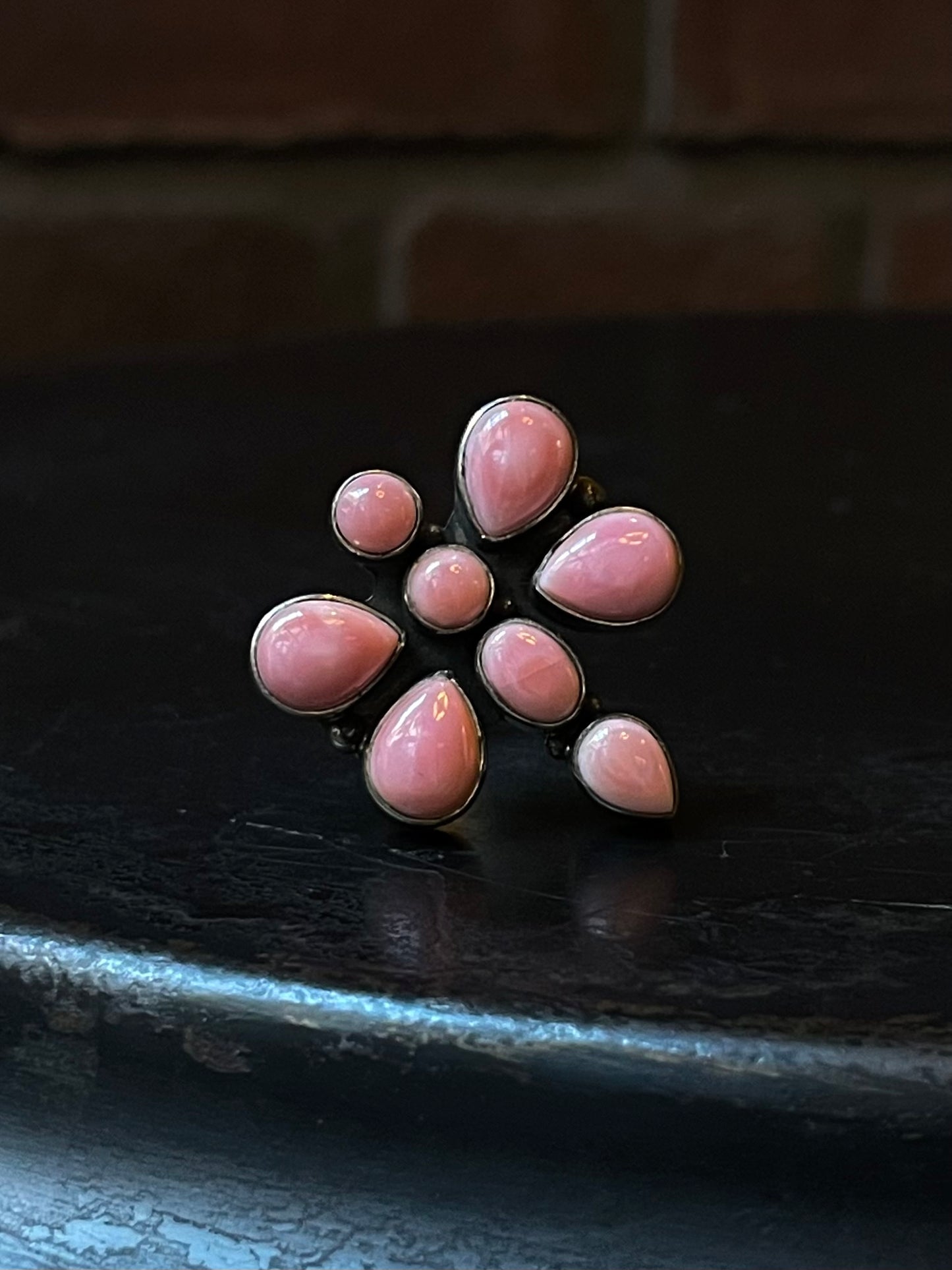 Pink Conch Dragonfly Ring Size 8 | 925 Sterling Silver E420