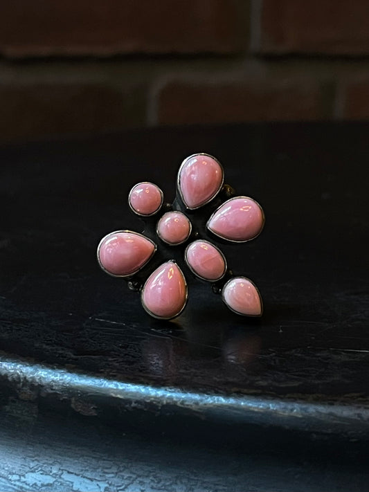 Pink Conch Dragonfly Ring Size 8 | 925 Sterling Silver E420