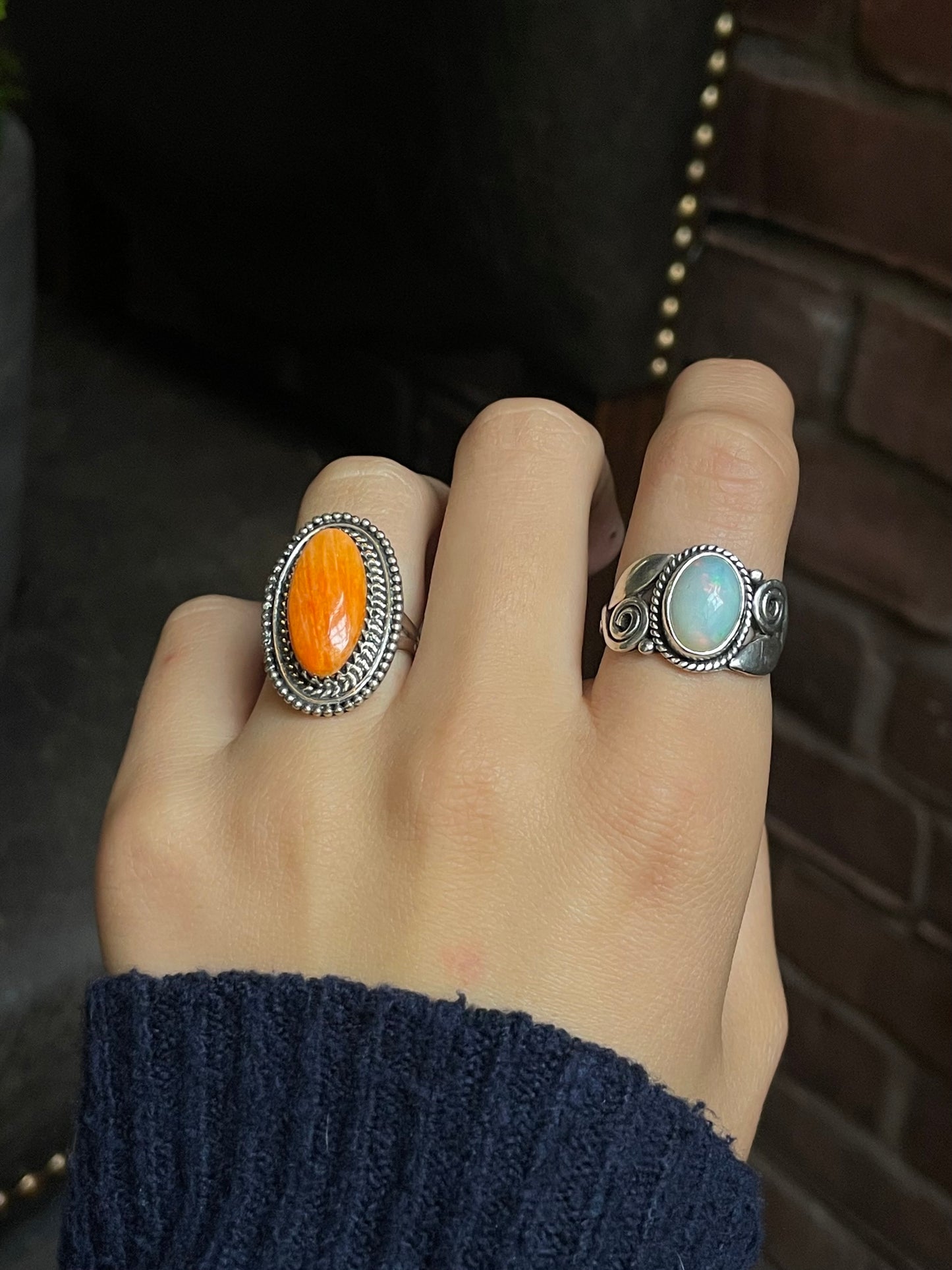 Spiny Oyster Oval Ring Size 7 | 925 Sterling Silver G218