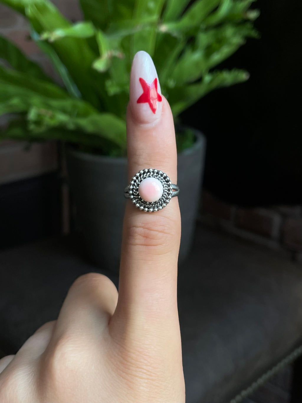 Pink Conch Ring Size 6 | 925 Sterling Silver G533