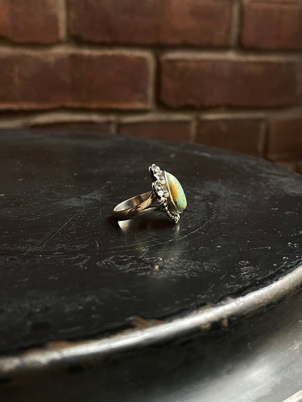 Teardrop Turquoise Ring | Sterling Silver | Handmade | Size 6 C944