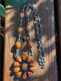 Spiny Oyster Cluster Necklace | Sterling Silver 925 | B901