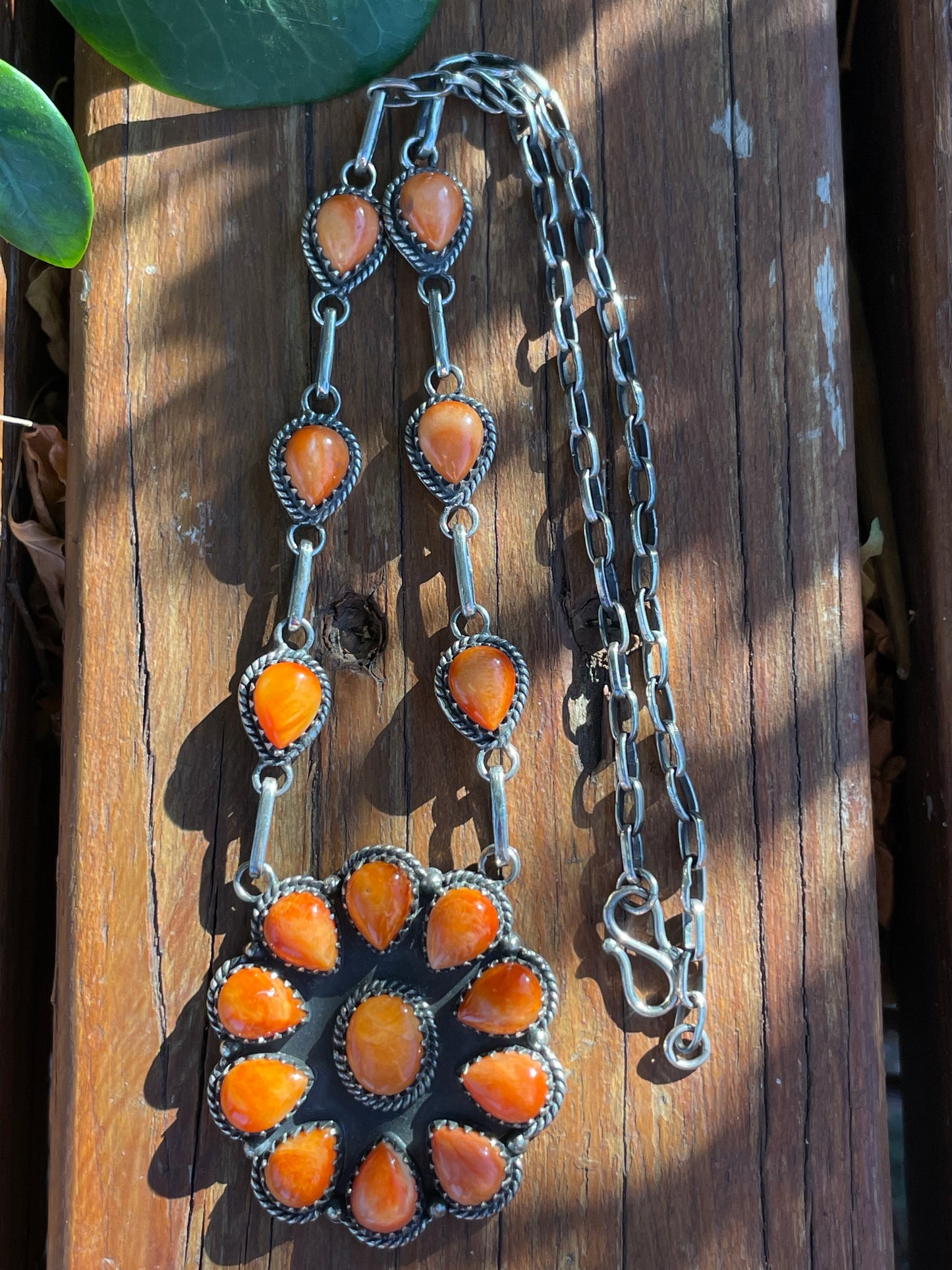 Spiny Oyster Cluster Necklace | Sterling Silver 925 | B901