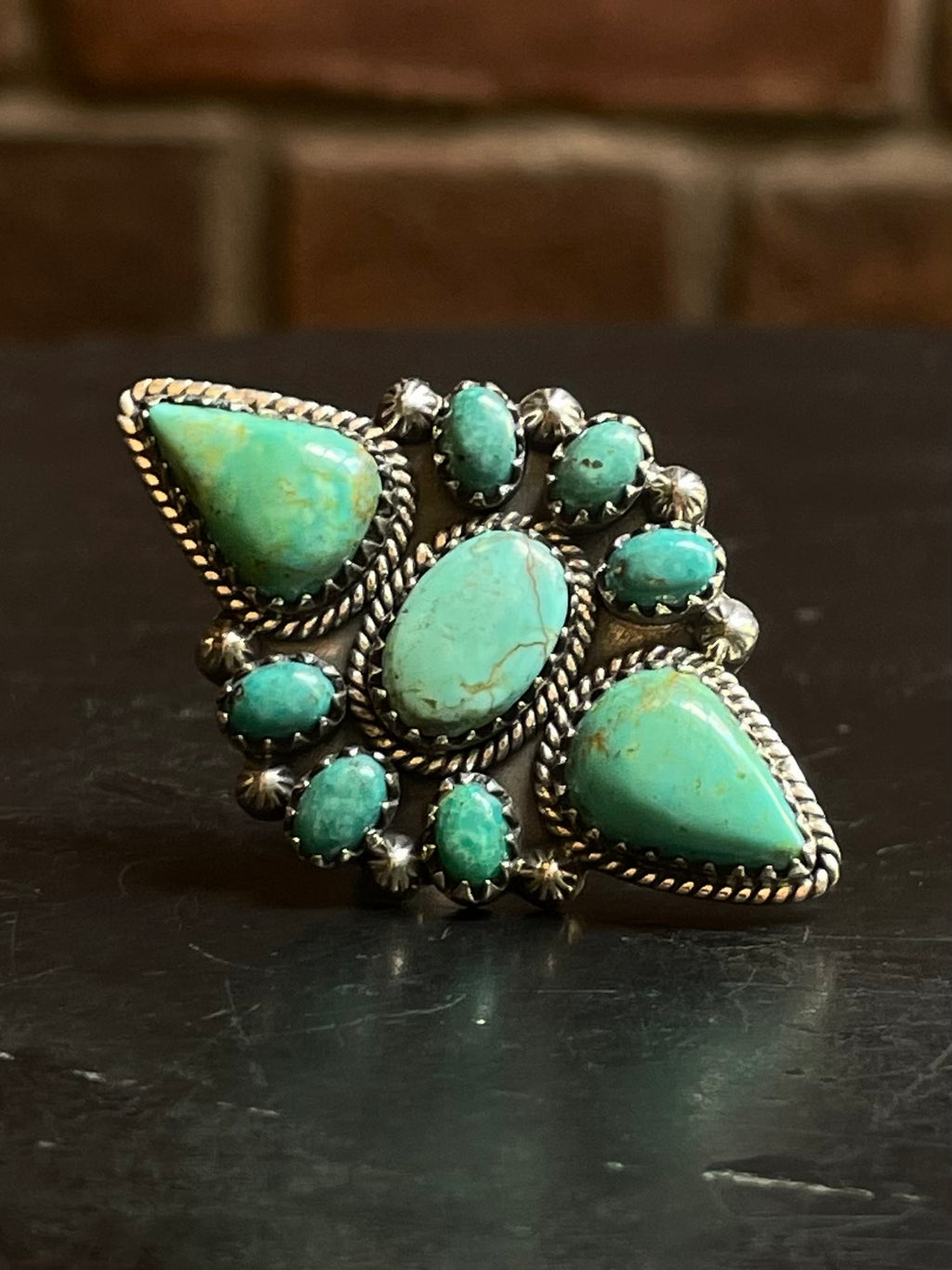 Turquoise Statement Ring Size 7 | Sterling Silver E864
