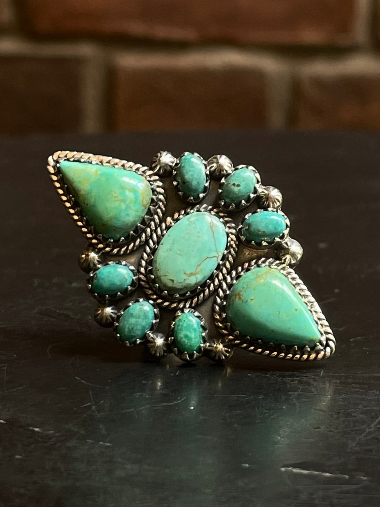 Turquoise Statement Ring Size 7 | Sterling Silver E864