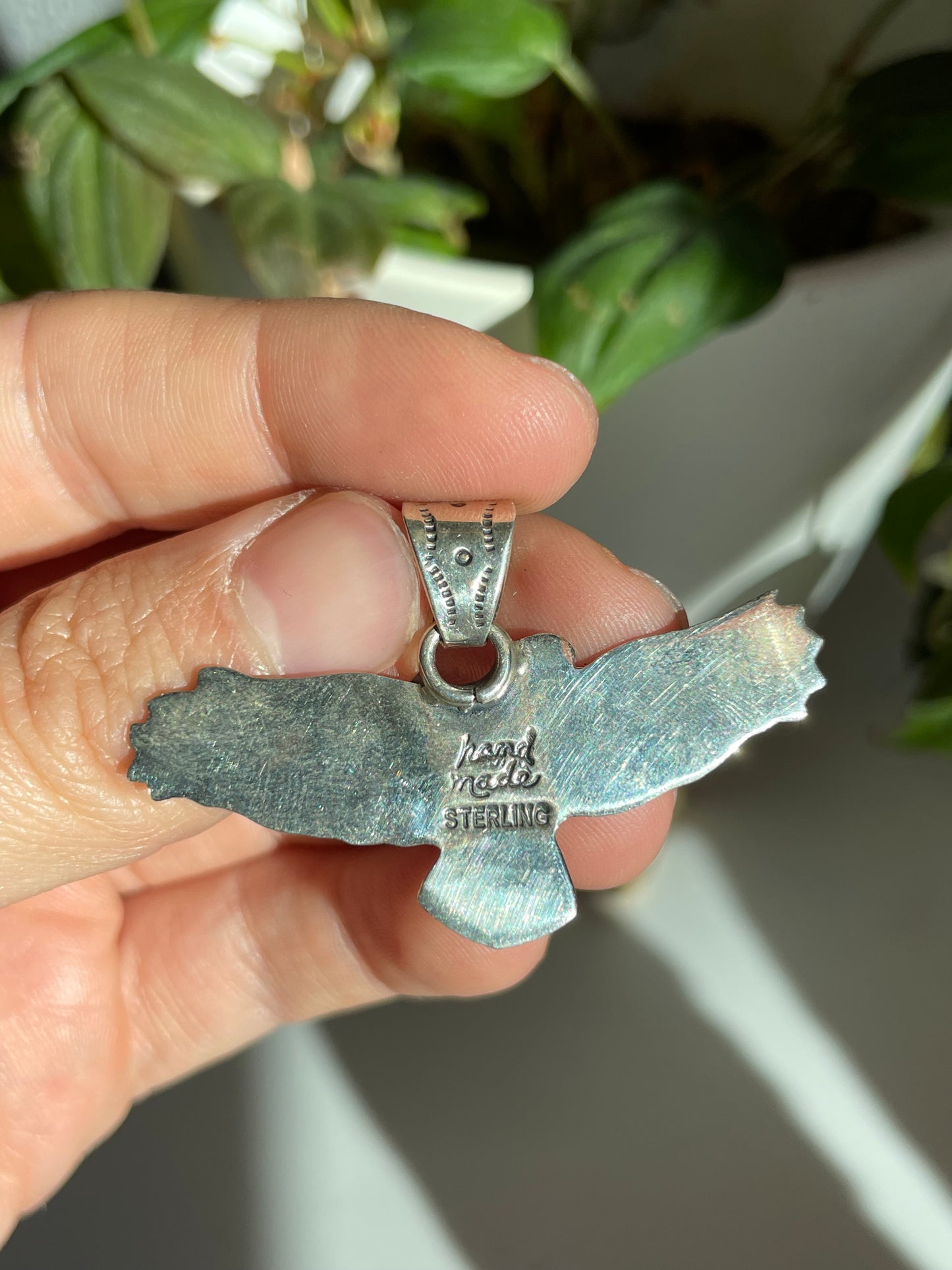 Pink Conch Thunderbird Pendant | Sterling Silver 925 B787